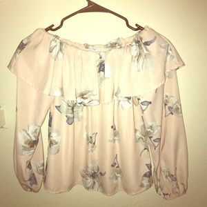 Blush floral Shoulder blouse